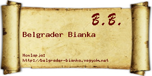 Belgrader Bianka névjegykártya